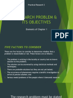 Research Problem & Its Objectives: Elements of Chapter 1