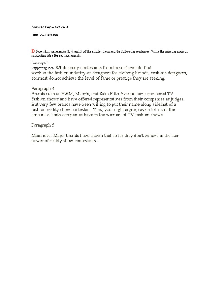Answer Key | PDF | Business
