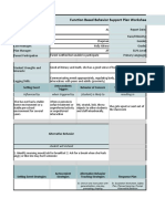 Function Based Behavior Support Plan Worksheet