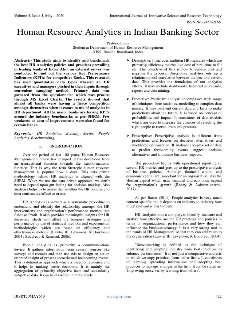 Human Resource Analytics in Indian Banking Sector | PDF | Analytics ...
