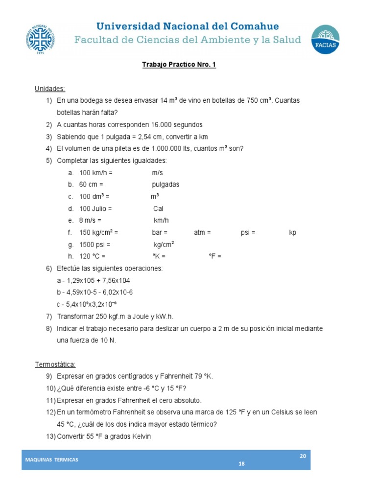 Ejercicios de Física y Termodinámica | PDF | Calor | Temperatura