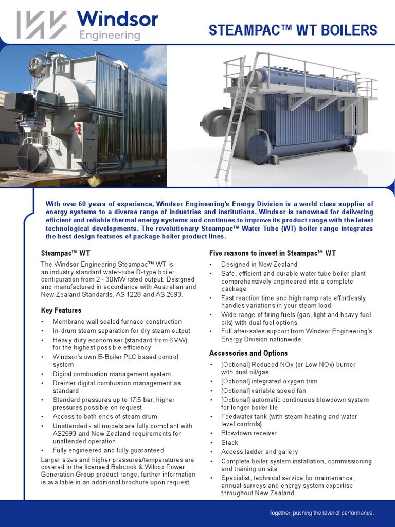 Windsor Steampac WT Boiler Brochure 2019 | PDF | Boiler | Steam Power