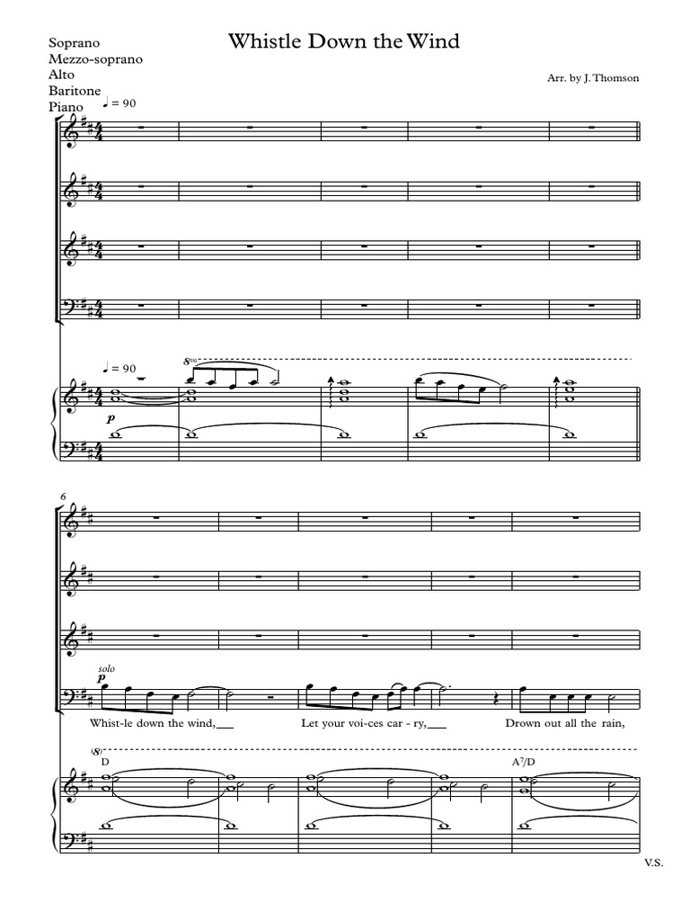 Whistle Down The Wind Soprano Mezzo Soprano Alto Baritone Piano Pdf Chant Musique Vocale