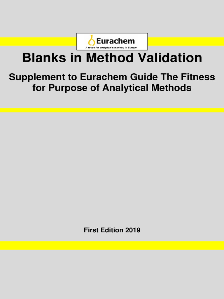 Blanks in Method Validation Supplement To Eurachem Guide The Fitness