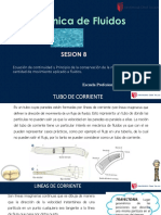 Ecuación de Continuidad y Principio de La Conservación de La Materia. Principio de La Cantidad de Movimiento Aplicado A Fluidos