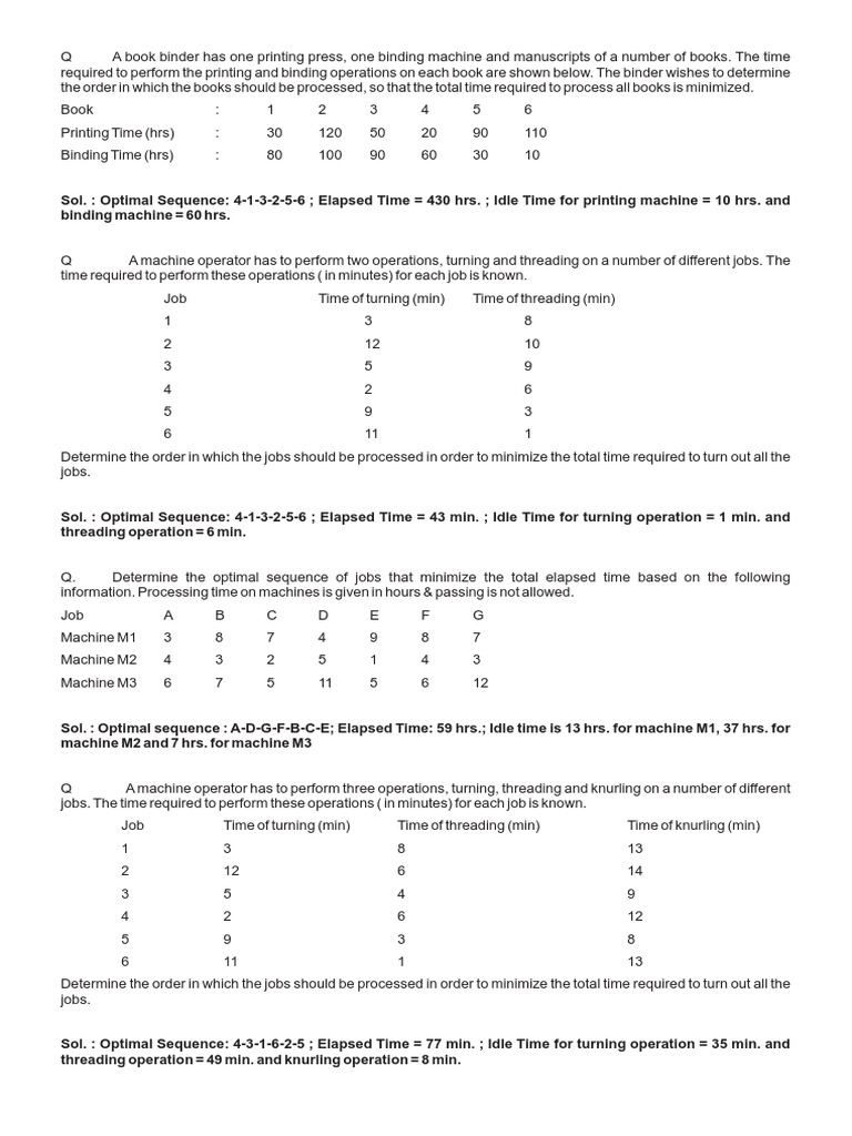 Sequencing Problems PDF