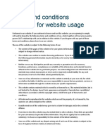 Terms and Conditions Template For Website Usage