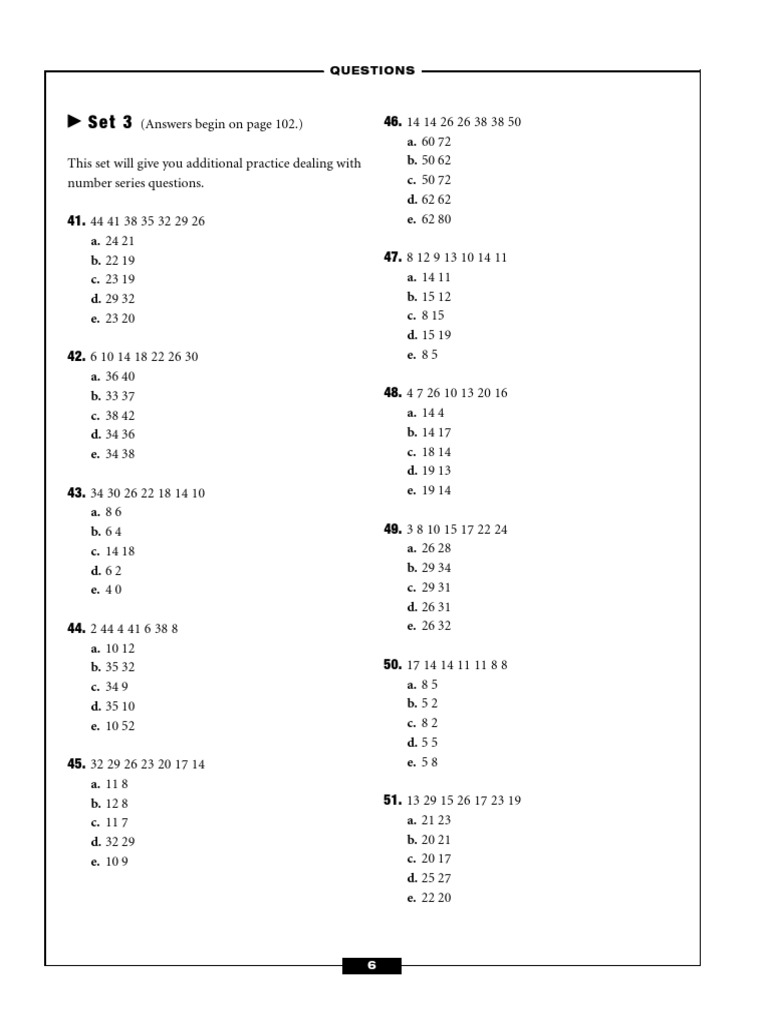Number Series Practice Questions | PDF | Teaching Methods & Materials