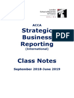 Strategic Business Reporting Class Notes: (International)
