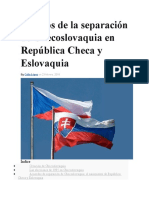 25 Años de la separación de Checoslovaquia en República Checa y Eslovaquia