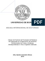 Cálculo de factores de procesado de residuos de plaguicidas en alimentos