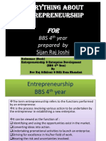 Everything About Entrepreneurship: Bbs 4 Year Prepared by