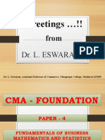 CMA Fundamentals of Business Mathematics and Statistics Ratio