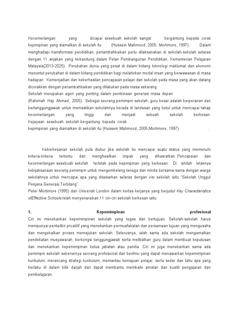 Kepemimpinan Sekolah Efektif | PDF | Karier & Perkembangan