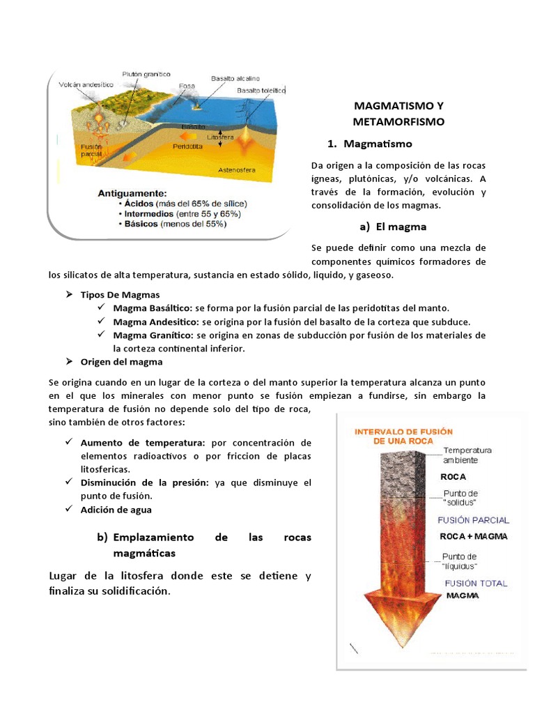 Magmatismo y Metamorfismo: Fundamentos | PDF | Magma | Roca ígnea