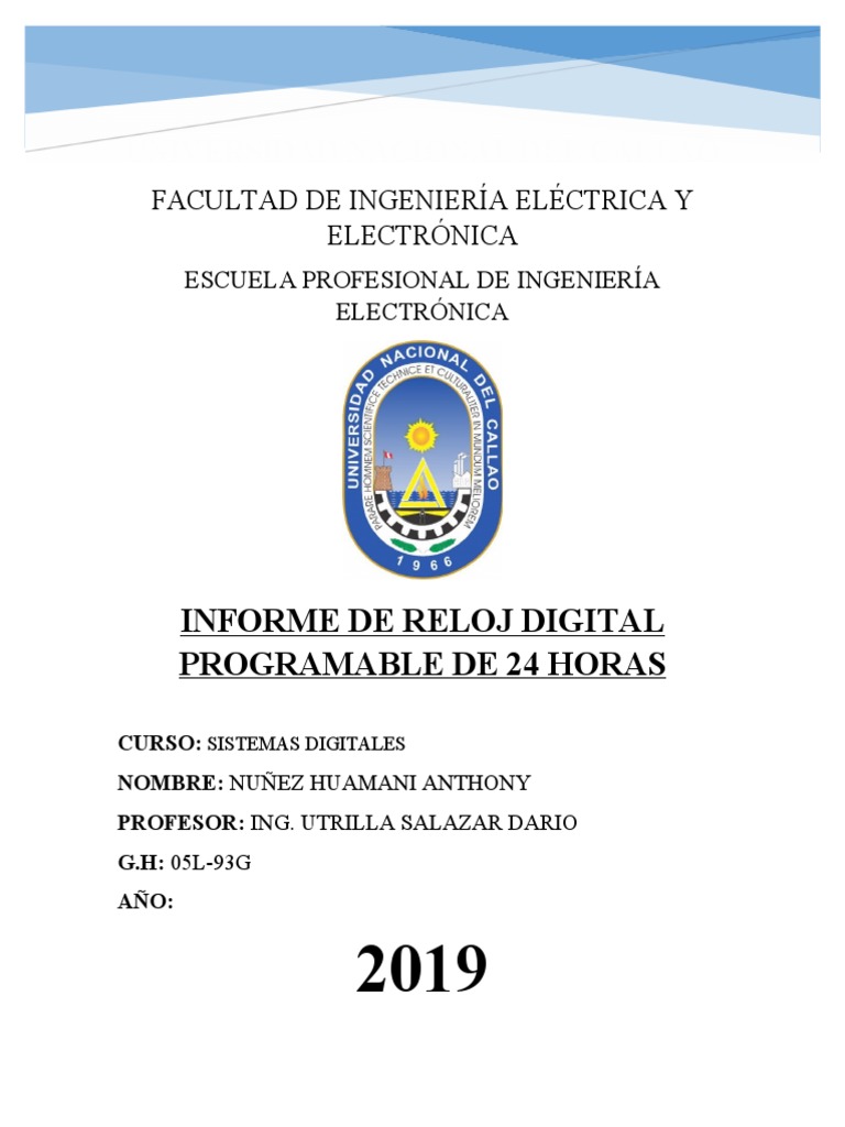 Reloj Digital Programable de 24 Horas | PDF | Electrónica digital ...