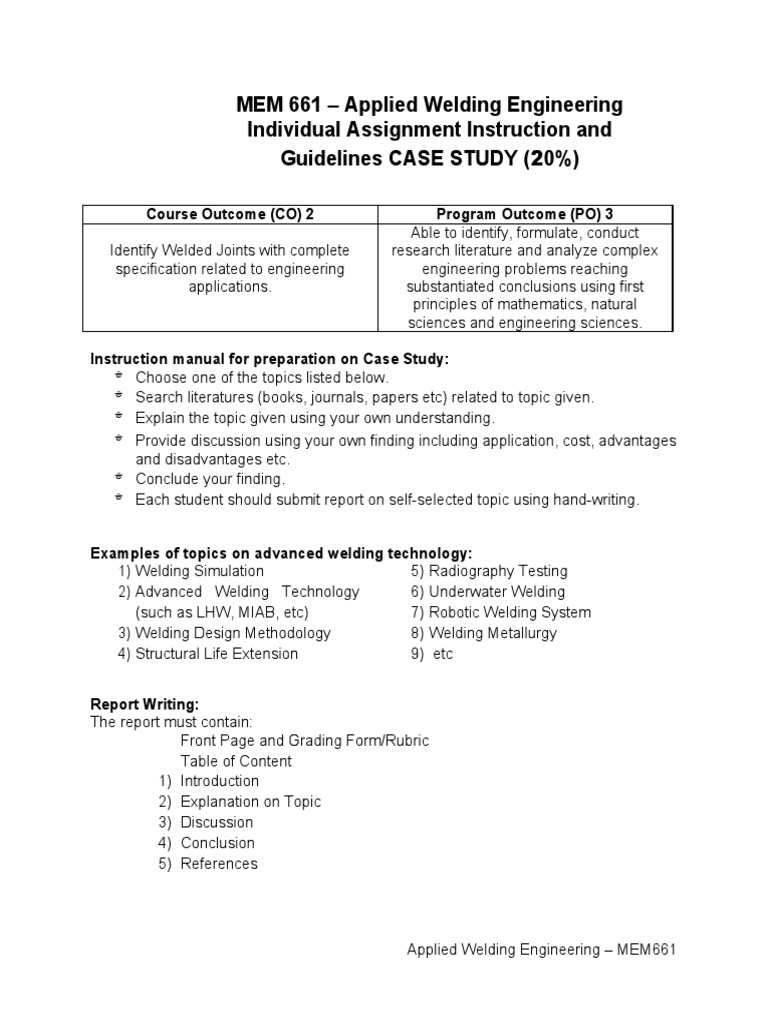 Underwater Welding Case Study Report | PDF | Welding | Construction