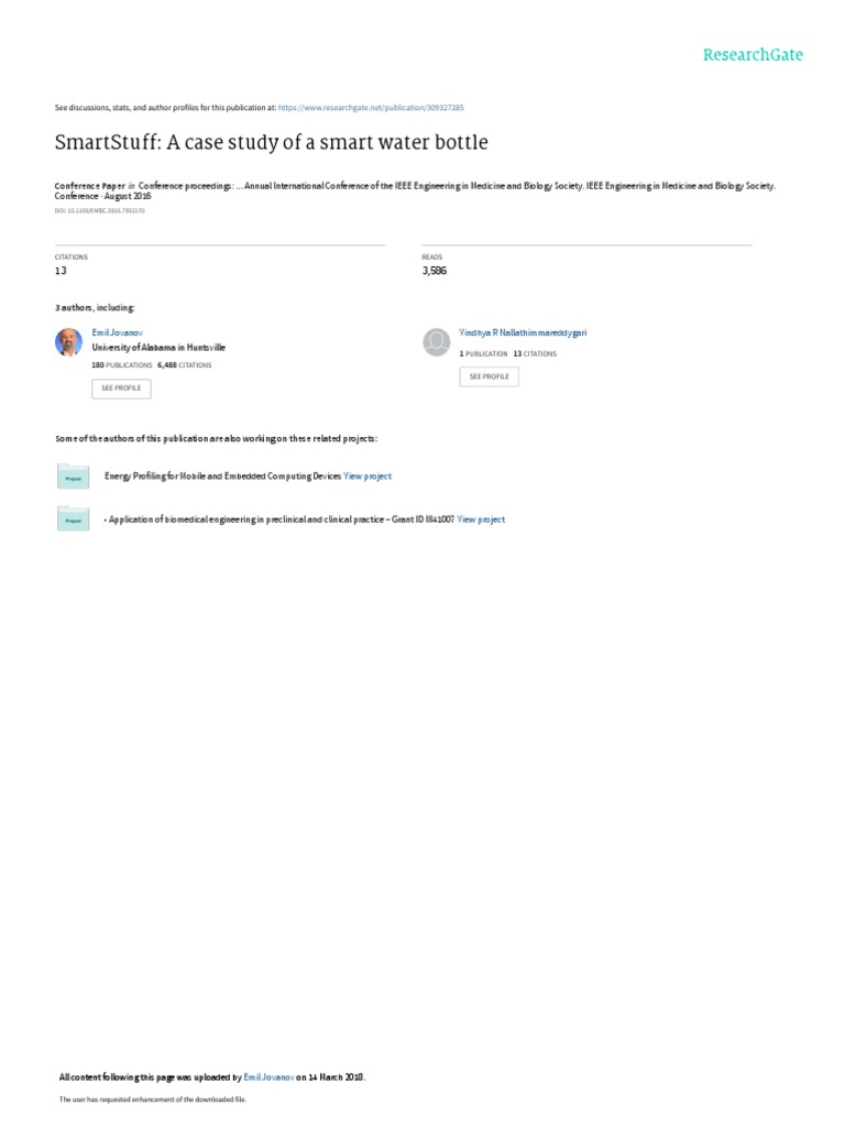 Smartstuff: A Case Study of A Smart Water Bottle: Conference Paper ...