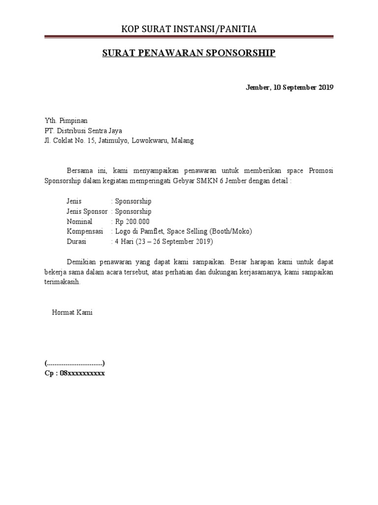 Contoh Penawaran Draft | PDF