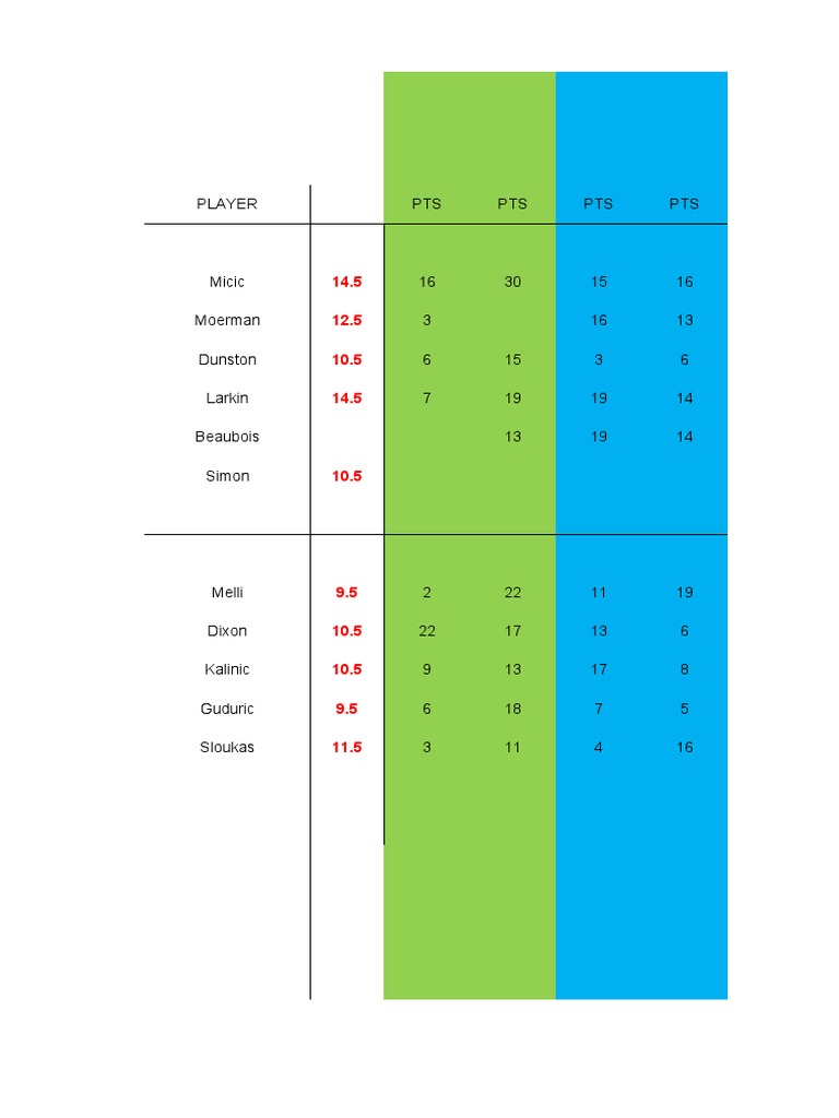Player Performance Stats Overview | PDF