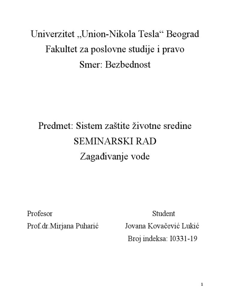 Zagadjenje Vode | PDF