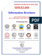 Information Brochure NIMCET2020 PDF
