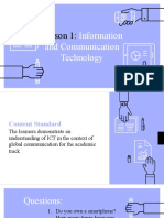 Lesson 1:: Information and Communication Technology