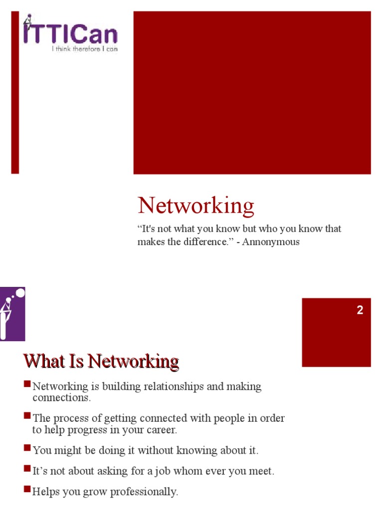 Networking Skills PDF Communication Business