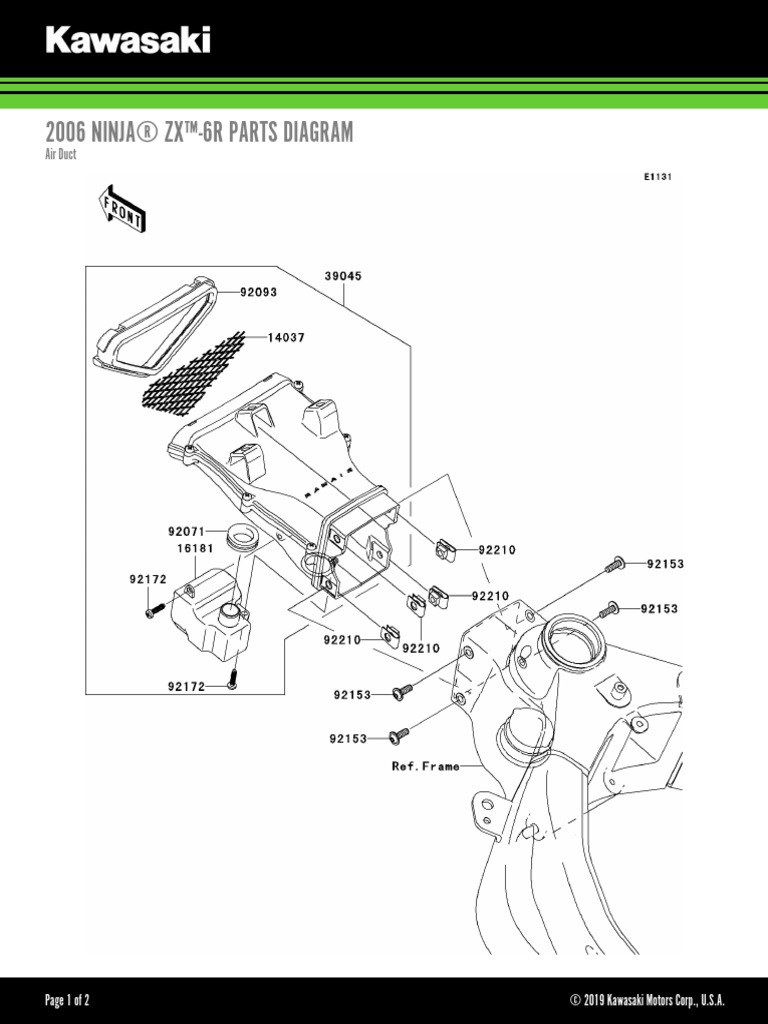 2006 Ninja® Zx™6R Parts Diagram Air Duct PDF