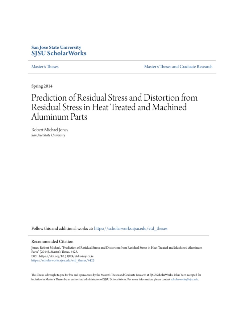 Prediction of Residual Stress and Distortion in Heat Treated Aluminum ...