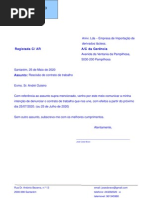 Exemplo de Carta de Rescisão de Contrato de Trabalho 