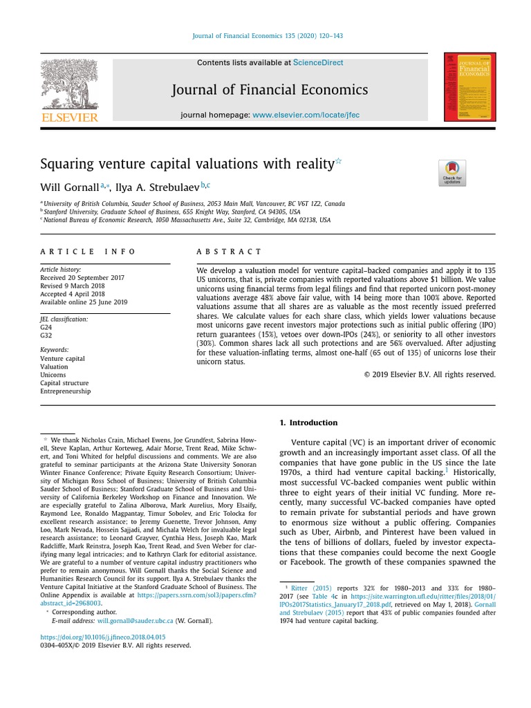VC Journal | PDF | Valuation (Finance) | Stocks