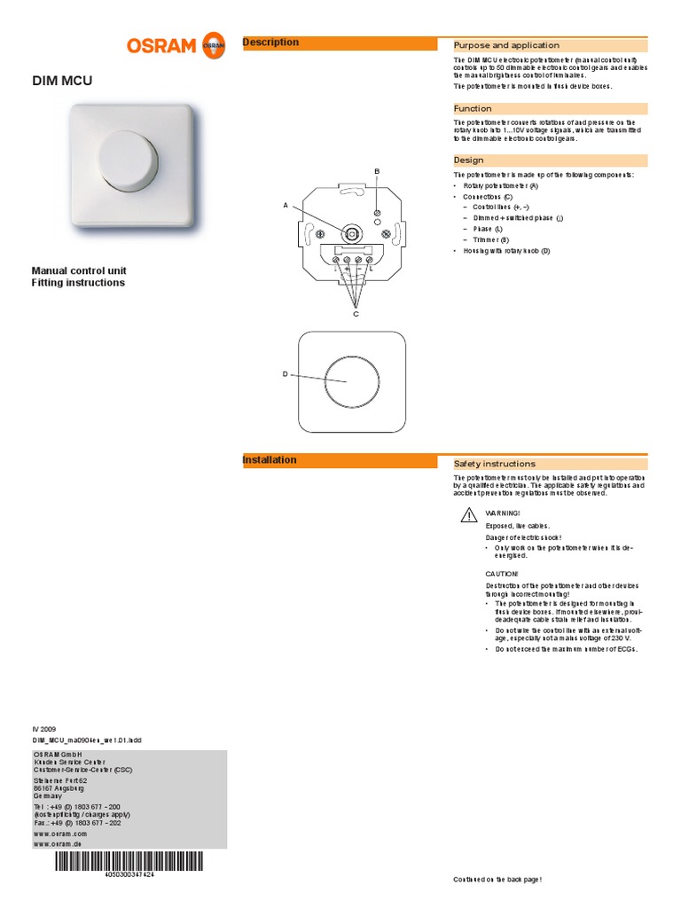 Osram Dim Mcu Inst PDF | PDF | Electronics | Electrical Engineering