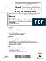 Wednesday 23 January 2019: Biology