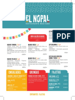Carta Restaurante El Nopal