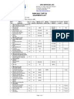 Maintenance Equipment List - ME 2020