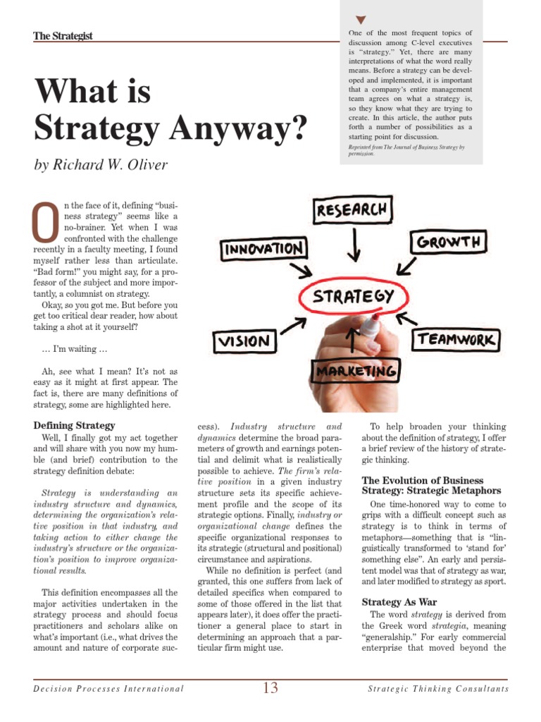 Real Time Strategy What Is Strategy Anyway - Richard.W.Oliver | PDF ...