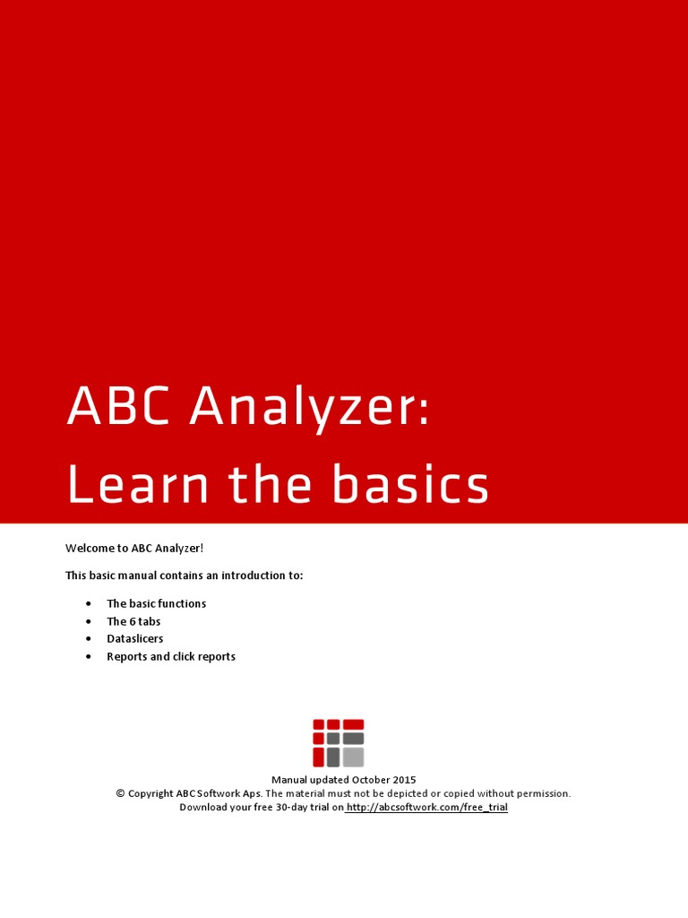Welcome To ABC Analyzer! This Basic Manual Contains An Introduction To ...