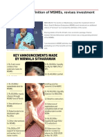 Govt Changes Definition of MSMEs, Revises Investment Limit - Times of India PDF