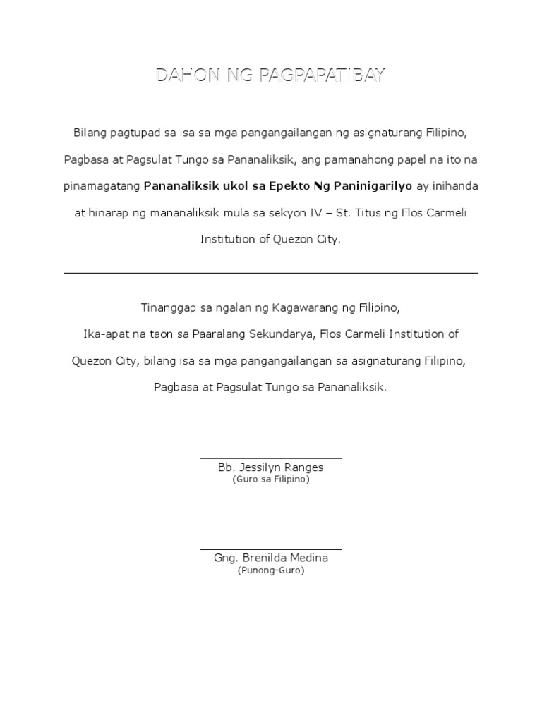 Halimbawa ng paksa sa posisyong papel picture