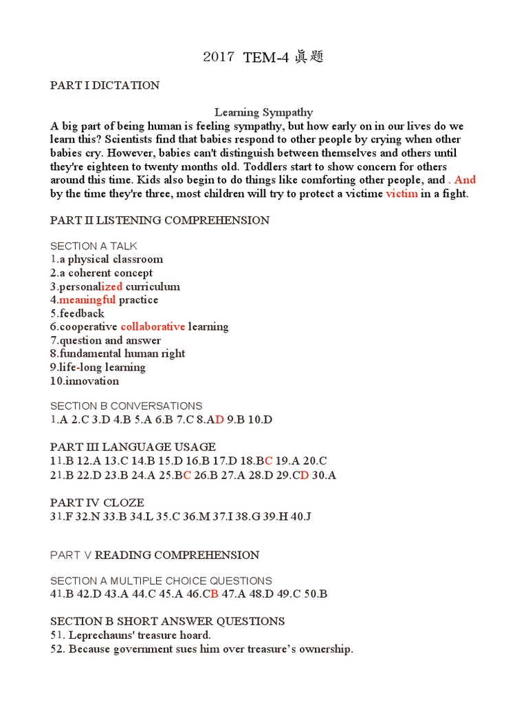 2017 TEM-4 Exam Practice Guide | PDF | Artificial Intelligence ...