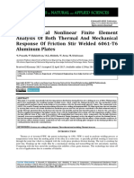 3-Dimensional Nonlinear Finite Element Analysis of Both Thermal and Mechanical Response of Friction Stir Welded 6061-T6 Aluminum Plates