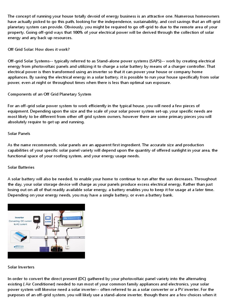 Off-Grid Solar Systems Explained | PDF | Off The Grid | Solar Power