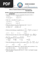 2nd Seme 3rd Model Maths For Grade 12