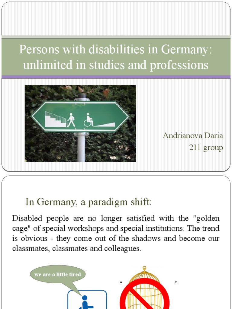 Persons With Disabilities in Germany: Unlimited in Studies and ...