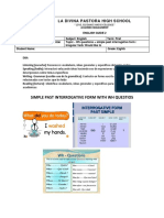 Simple Past Interrogative Form With WH Questios: La Divina Pastora High School