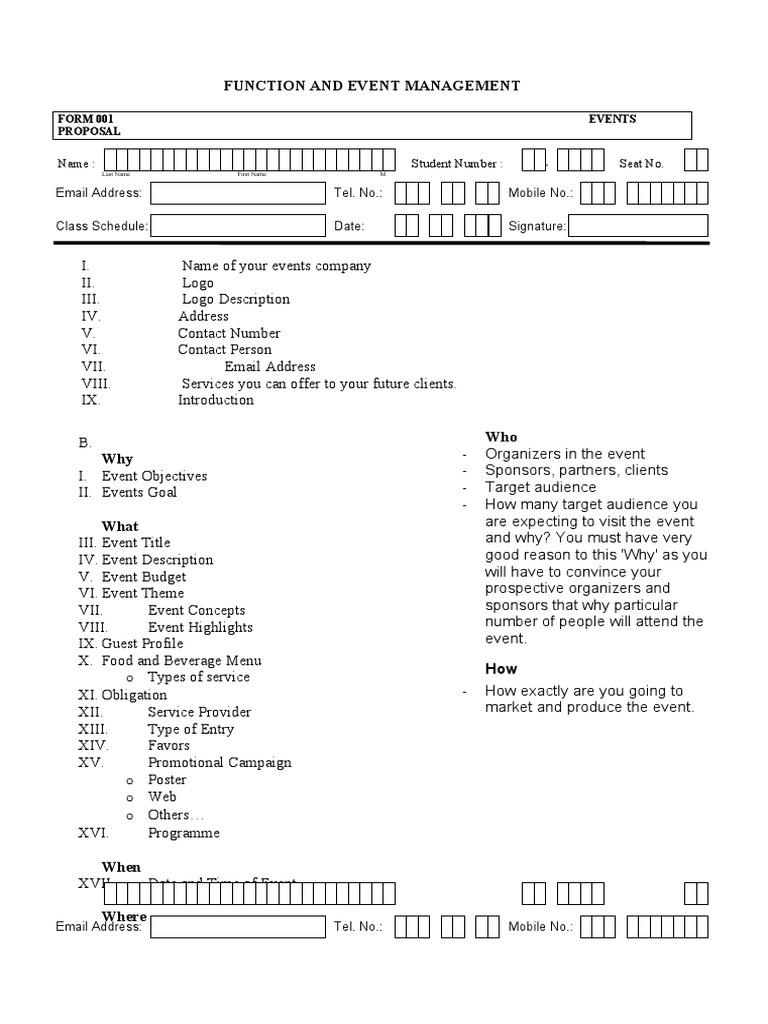 Function and Event Management | PDF | Target Audience | Business