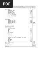 Example of Job Cost Statement