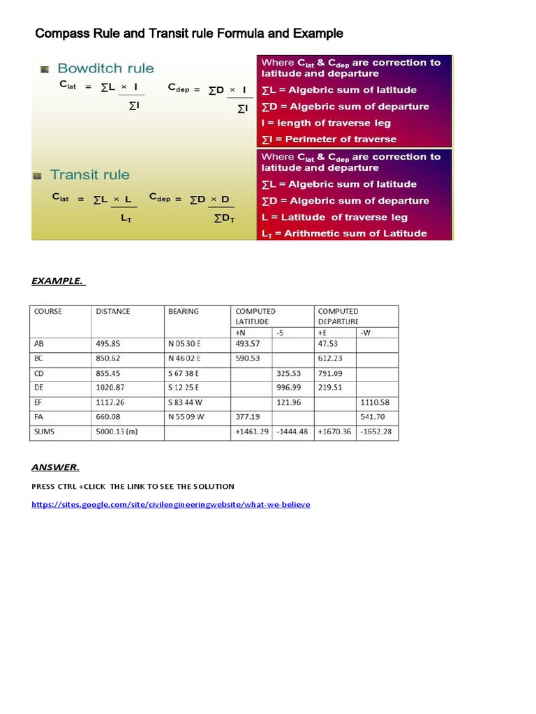 Compass and Transit Rule Formulas | PDF | Computers | Technology ...