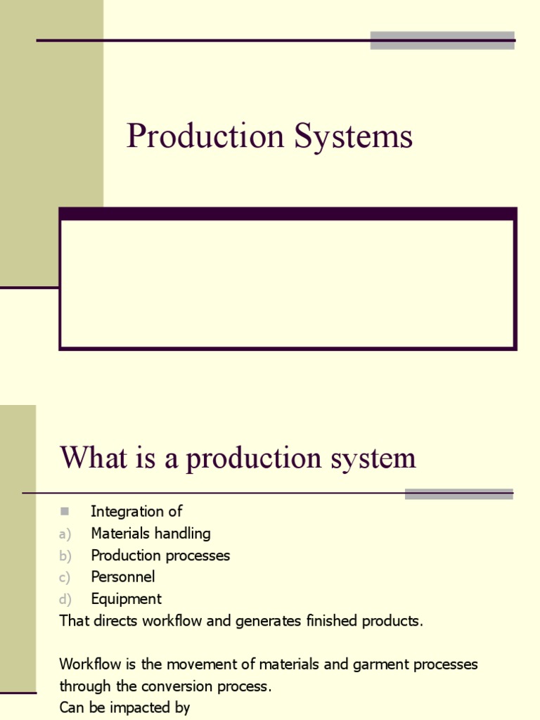 Overview of Production Systems in Manufacturing | PDF | Point Of Sale ...